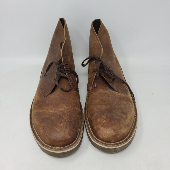 Clarks Bushacre Brown Leather Lace-up Ankle Chukka - Picture 2 of 6